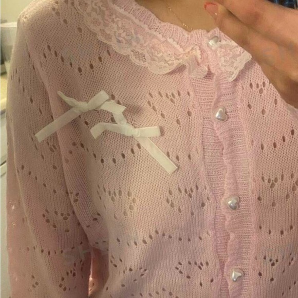 Pink kawaii sweater/cardigan - Picture 3 of 3